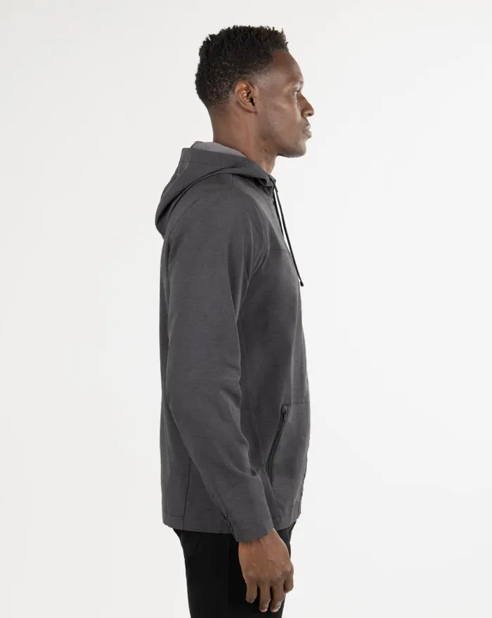 TravisMathew ELEMENT OF SURPRISE FULL ZIP HOODIE Heather Black Men Jackets TravisMathew ELEMENT OF SURPRISE FULL ZIP HOODIE Heather Black Men Jackets