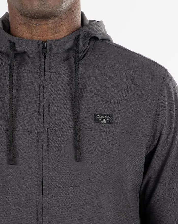 TravisMathew ELEMENT OF SURPRISE FULL ZIP HOODIE Heather Black Men Jackets TravisMathew ELEMENT OF SURPRISE FULL ZIP HOODIE Heather Black Men Jackets