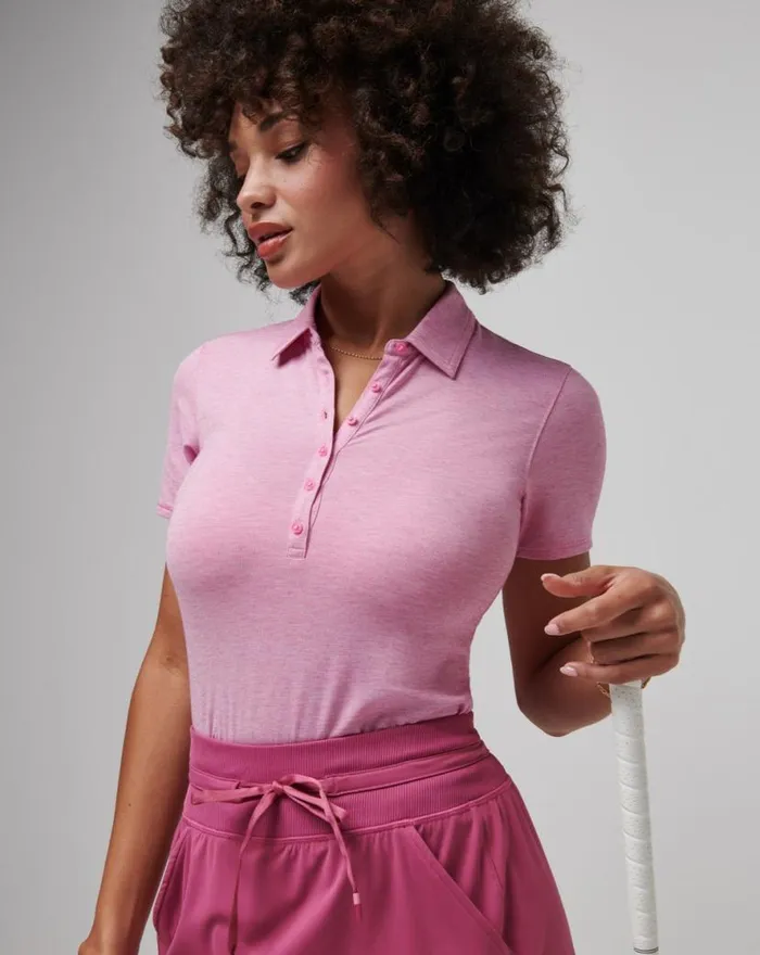 TravisMathew FEATHERWEIGHT ACTIVE POLO Heather Red Violet Women Polos