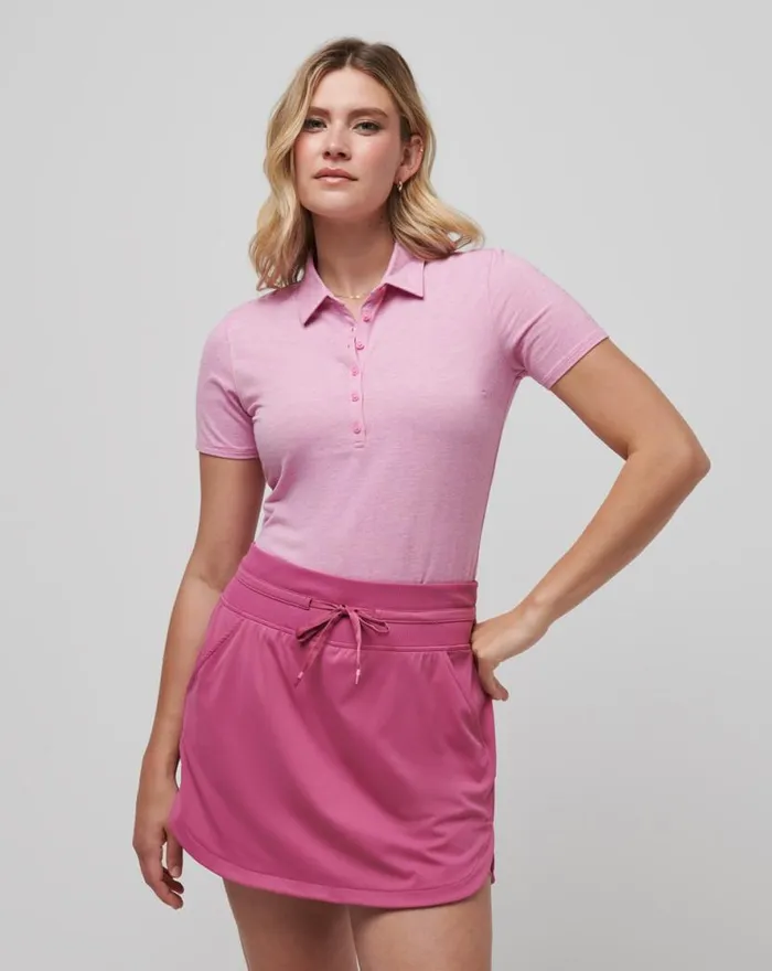TravisMathew FEATHERWEIGHT ACTIVE POLO Heather Red Violet Women Polos