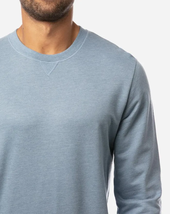 TravisMathew FINK 20 CREWNECK Heather Copen Blue Men Hoodies and Sweatshirts