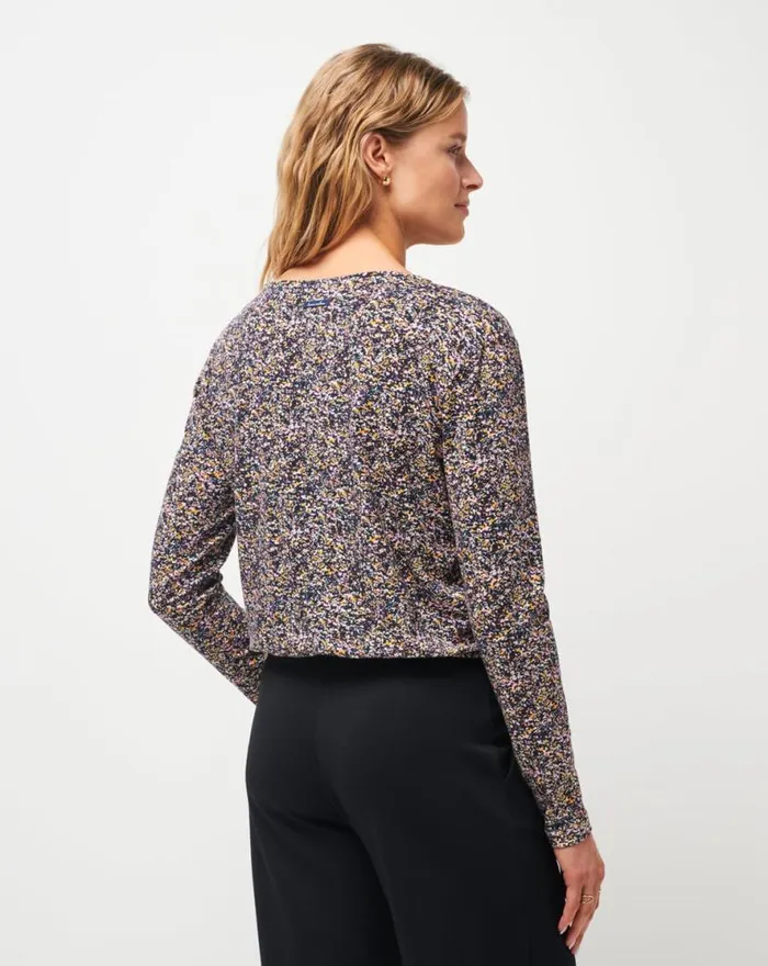 TravisMathew GLORIOUS MORNING LONG SLEEVE TOP Cream Multi Women Shirts and Tops