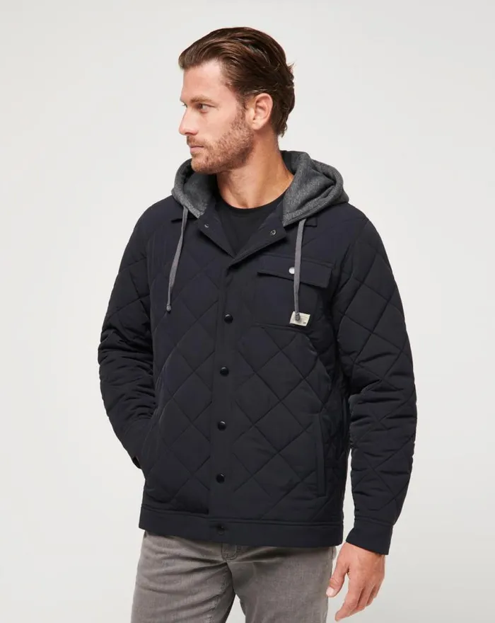 TravisMathew GREY WAVE FULL ZIP HOODIE Black Men Jackets
