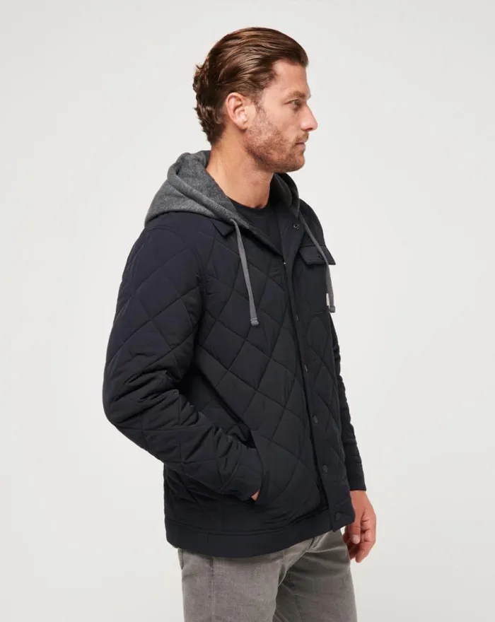 TravisMathew GREY WAVE FULL ZIP HOODIE Black Men Jackets TravisMathew GREY WAVE FULL ZIP HOODIE Black Men Jackets
