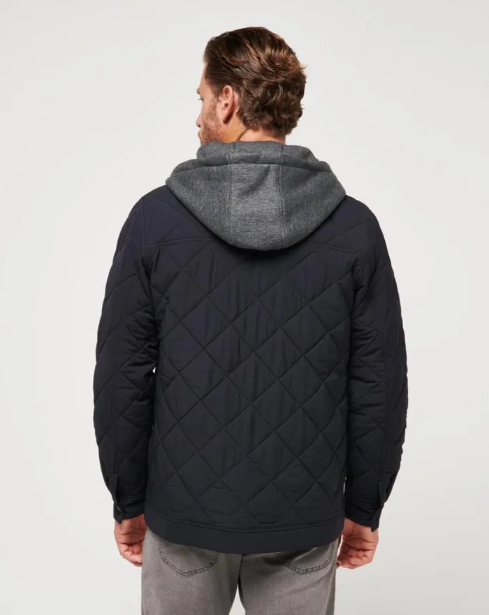 TravisMathew GREY WAVE FULL ZIP HOODIE Black Men Jackets TravisMathew GREY WAVE FULL ZIP HOODIE Black Men Jackets