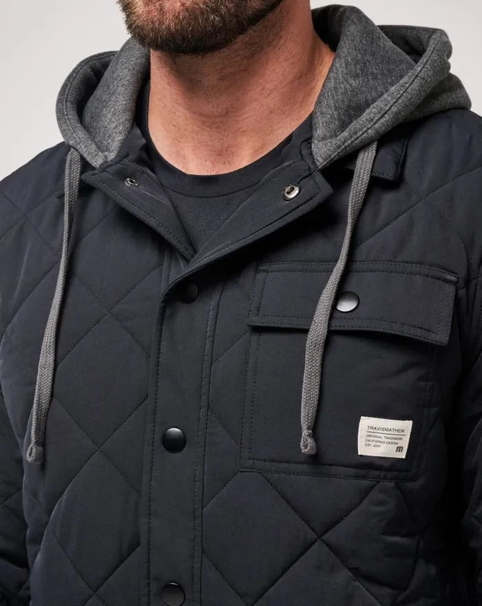 TravisMathew GREY WAVE FULL ZIP HOODIE Black Men Jackets TravisMathew GREY WAVE FULL ZIP HOODIE Black Men Jackets