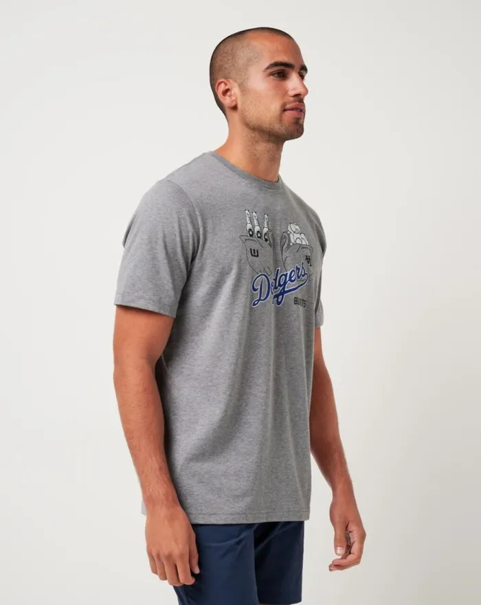 TravisMathew LOS ANGELES DODGERS STRIKE ONE TEE Heather Grey Men Tees TravisMathew LOS ANGELES DODGERS STRIKE ONE TEE Heather Grey Men Tees