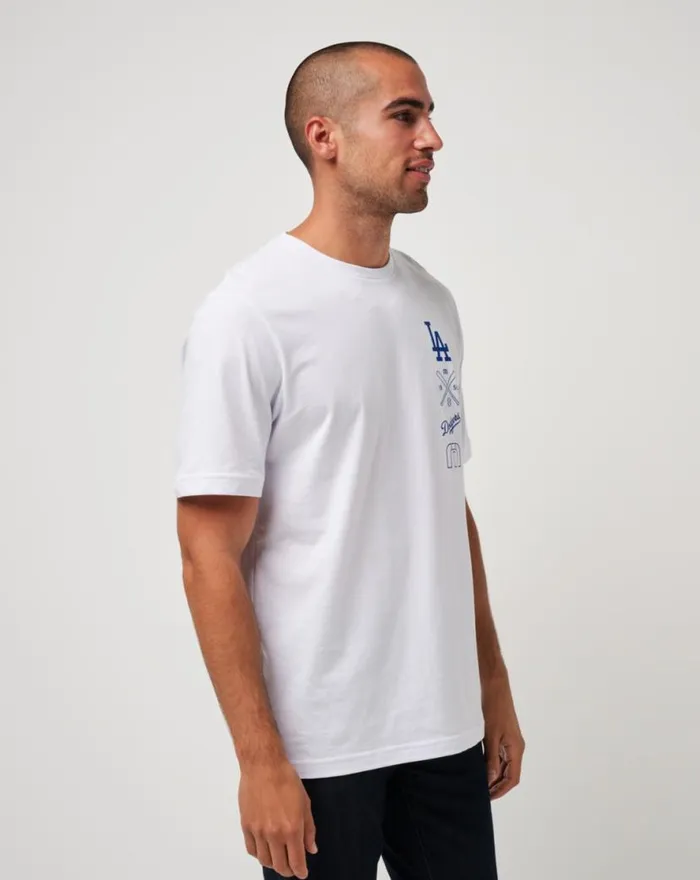 TravisMathew LOS ANGELES DODGERS SUNSET SLAM TEE White Men Tees TravisMathew LOS ANGELES DODGERS SUNSET SLAM TEE White Men Tees