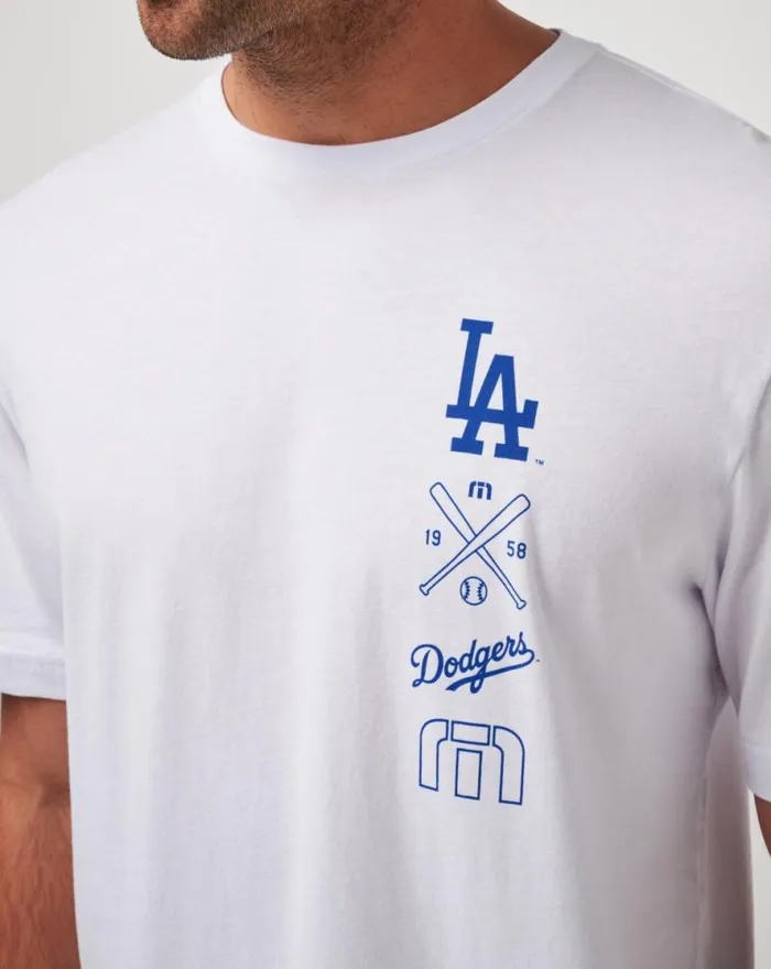 TravisMathew LOS ANGELES DODGERS SUNSET SLAM TEE White Men Tees TravisMathew LOS ANGELES DODGERS SUNSET SLAM TEE White Men Tees