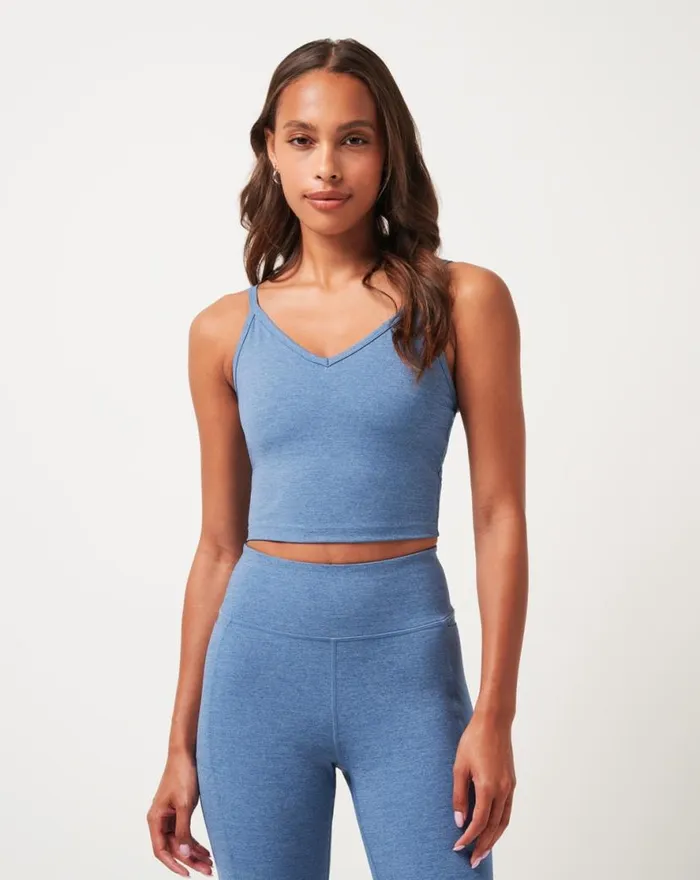 TravisMathew MORNING INTERVAL MOVEKNIT TANK Heather Copen Blue Women Shirts and Tops