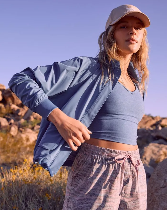 TravisMathew MORNING INTERVAL MOVEKNIT TANK Heather Copen Blue Women Shirts and Tops