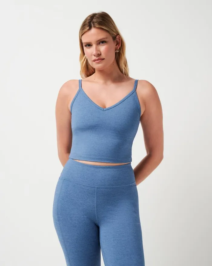 TravisMathew MORNING INTERVAL MOVEKNIT TANK Heather Copen Blue Women Shirts and Tops