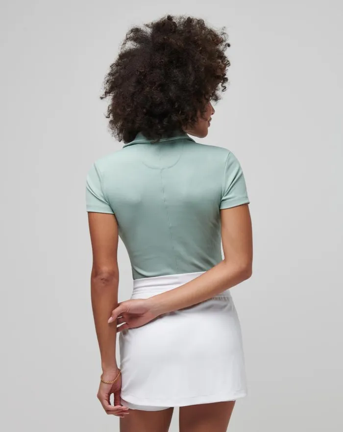 TravisMathew MOVEKNIT VNECK POLO Jade Women Polos TravisMathew MOVEKNIT VNECK POLO Jade Women Polos