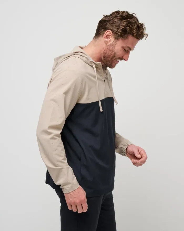TravisMathew ROCKY SHORE QUARTER ZIP HOODIE Oxford Tan Men Quarter Zips