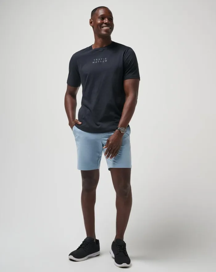 TravisMathew TECH CHINO SHORT 8IN Ash Blue Men Shorts TravisMathew TECH CHINO SHORT 8IN Ash Blue Men Shorts