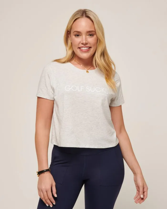 TravisMathew TEN FOR TEN TEE Heather Light Grey Women Tees