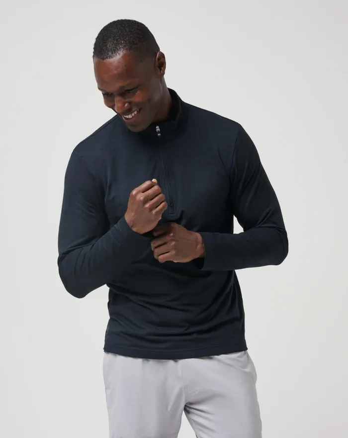TravisMathew THE HEATER QUARTER ZIP Black Men Quarter Zips