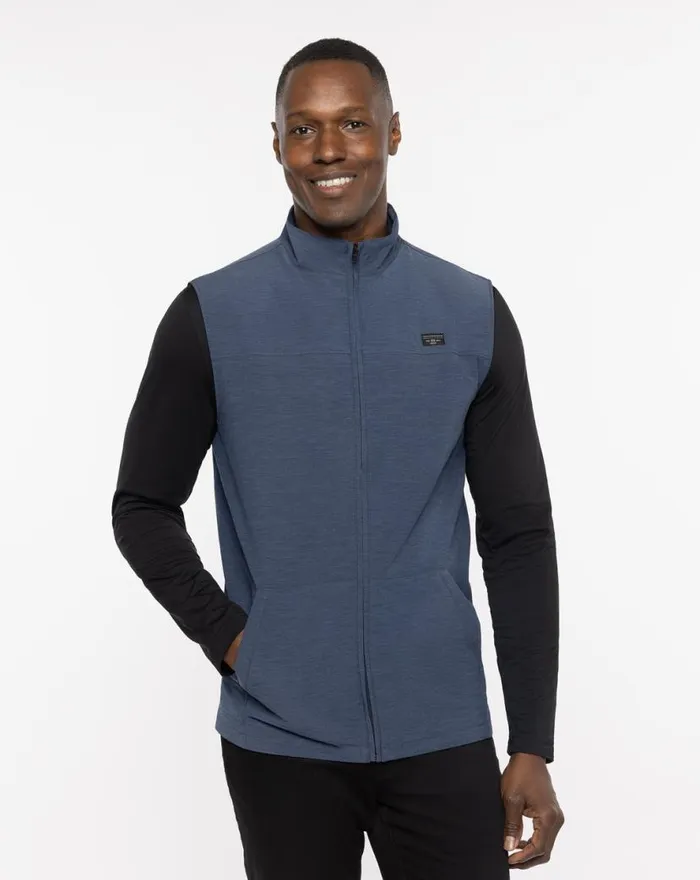 TravisMathew TOP OF THE LINE VEST Heather Dress Blues Men Vests