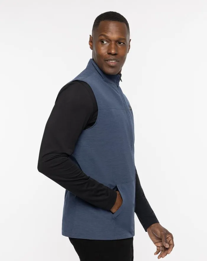 TravisMathew TOP OF THE LINE VEST Heather Dress Blues Men Vests