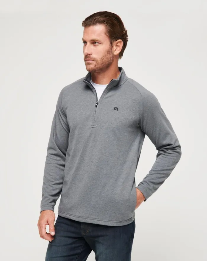 TravisMathew UPGRADED QUARTER ZIP Dark Grey Men Quarter Zips