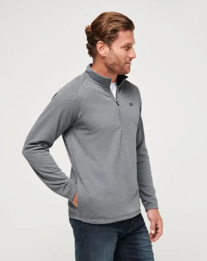 TravisMathew UPGRADED QUARTER ZIP Dark Grey Men Quarter Zips TravisMathew UPGRADED QUARTER ZIP Dark Grey Men Quarter Zips