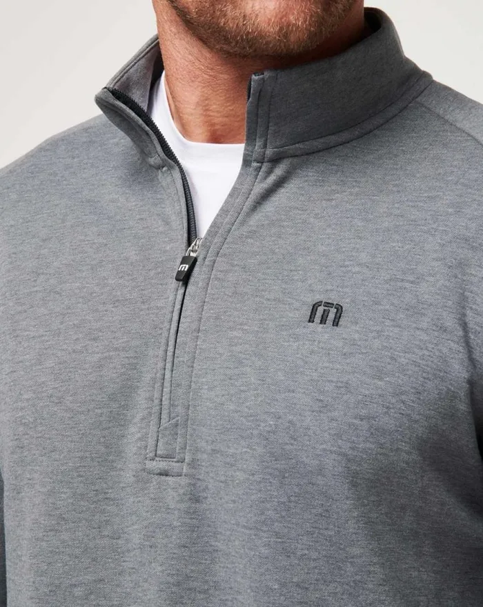 TravisMathew UPGRADED QUARTER ZIP Dark Grey Men Quarter Zips TravisMathew UPGRADED QUARTER ZIP Dark Grey Men Quarter Zips