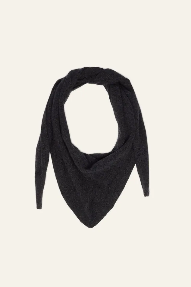 Triangle Knitted Scarf Colly Gray Women Baandsh Scarves and Beanies