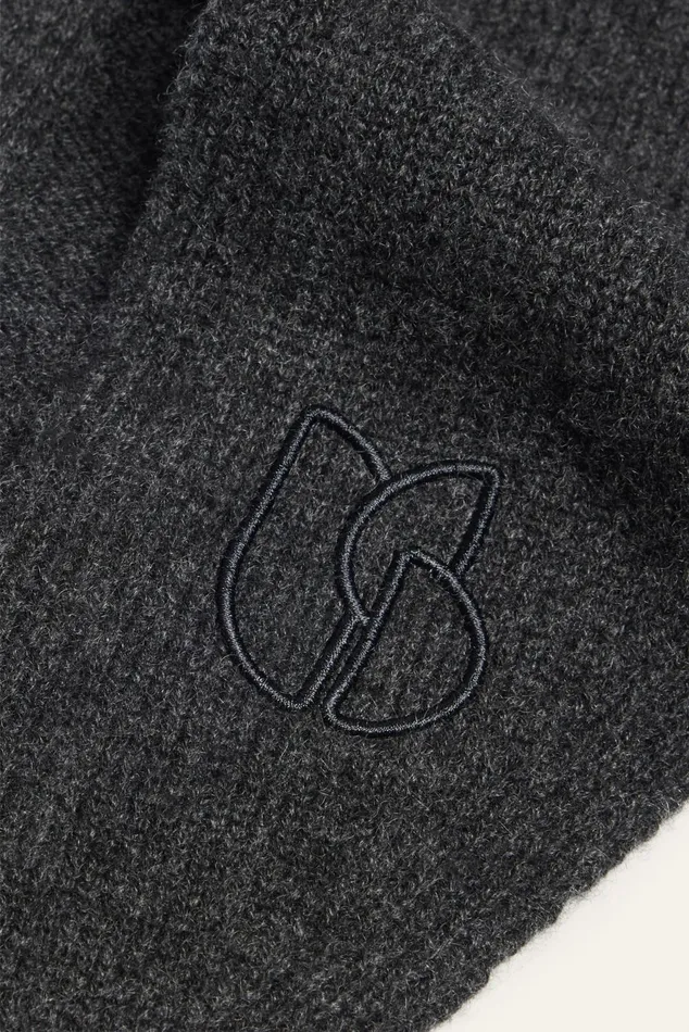 Triangle Knitted Scarf Colly Gray Women Baandsh Scarves and Beanies