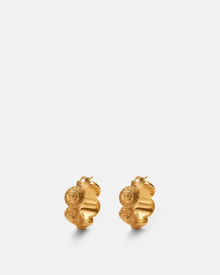 Tribute Medusa Hoop Earrings Gold Women Versace Earrings