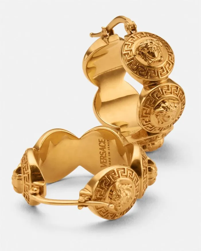 Tribute Medusa Hoop Earrings Gold Women Versace Earrings