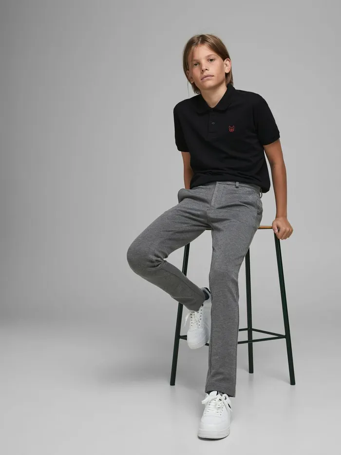 Trousers JACK and JONES Junior BOYS SMART TROUSERS Grey Grey Melange