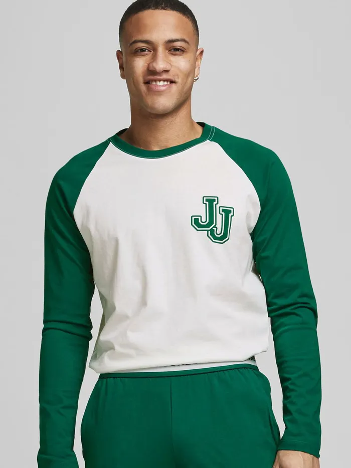 Trousers JACK and JONES Mens 2PIECE LOUNGEWEAR Green Evergreen