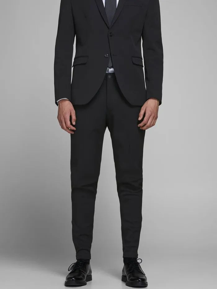 Trousers JACK and JONES Mens COMFORT STRETCH TROUSERS Black Black