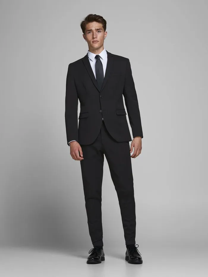 Trousers JACK and JONES Mens COMFORT STRETCH TROUSERS Black Black