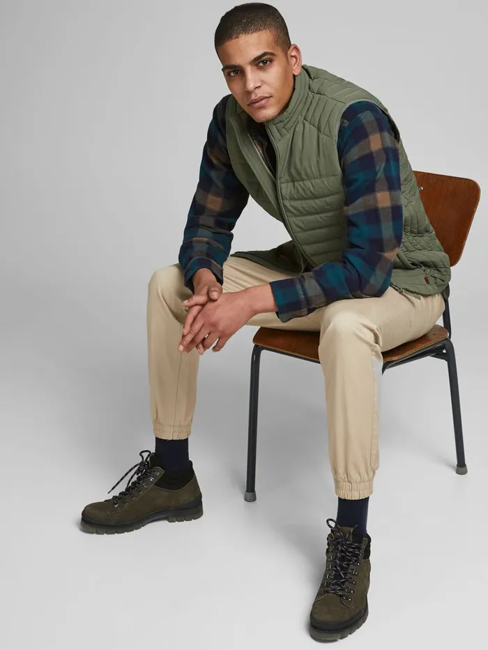 Trousers JACK and JONES Mens GORDON LANE AKM TROUSERS Beige White Pepper