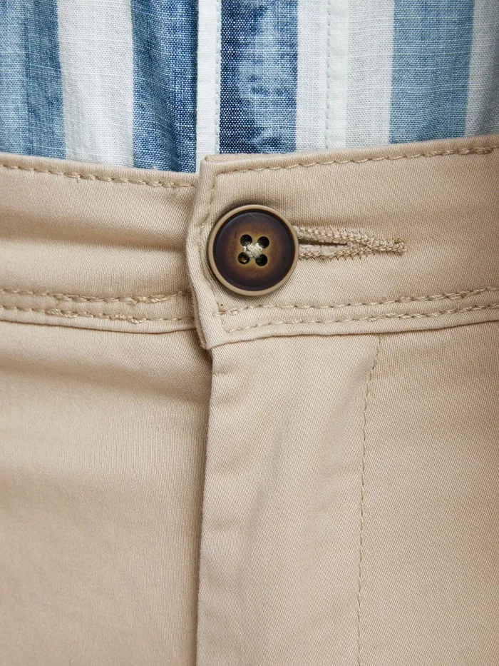 Trousers JACK and JONES Mens MARCO BOWIE CHINOS Beige White Pepper