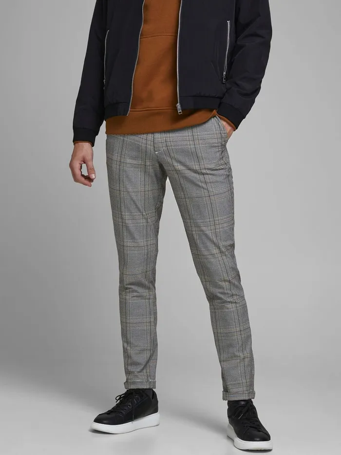 Trousers JACK and JONES Mens MARCO STUART AKM CHINOS Grey Black