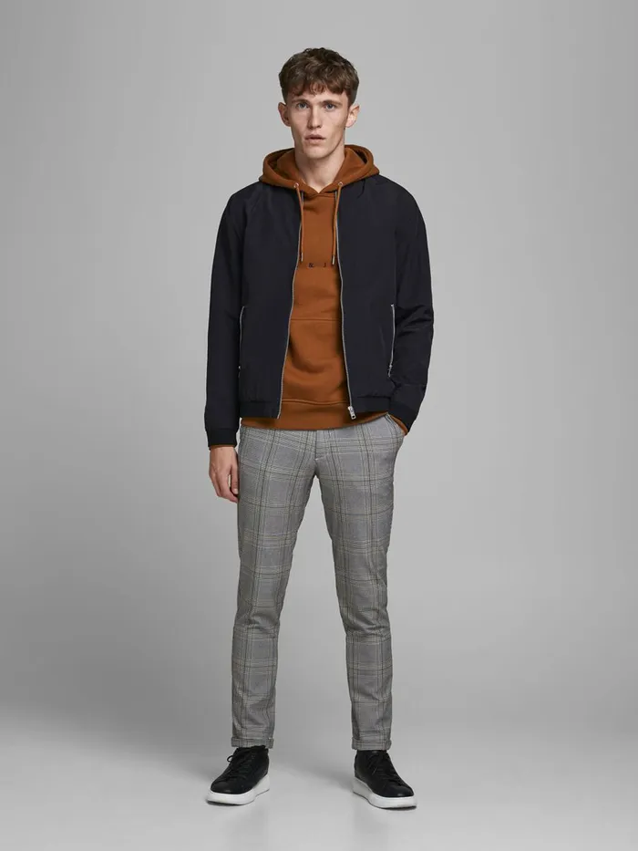 Trousers JACK and JONES Mens MARCO STUART AKM CHINOS Grey Black