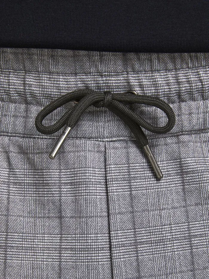 Trousers JACK and JONES Mens WILL PHIL CHECKED CHINOS Grey Asphalt