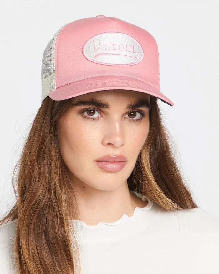 Truly Stoked Trucker 8211 Petal Pink Womens Volcom Hats and Beanies