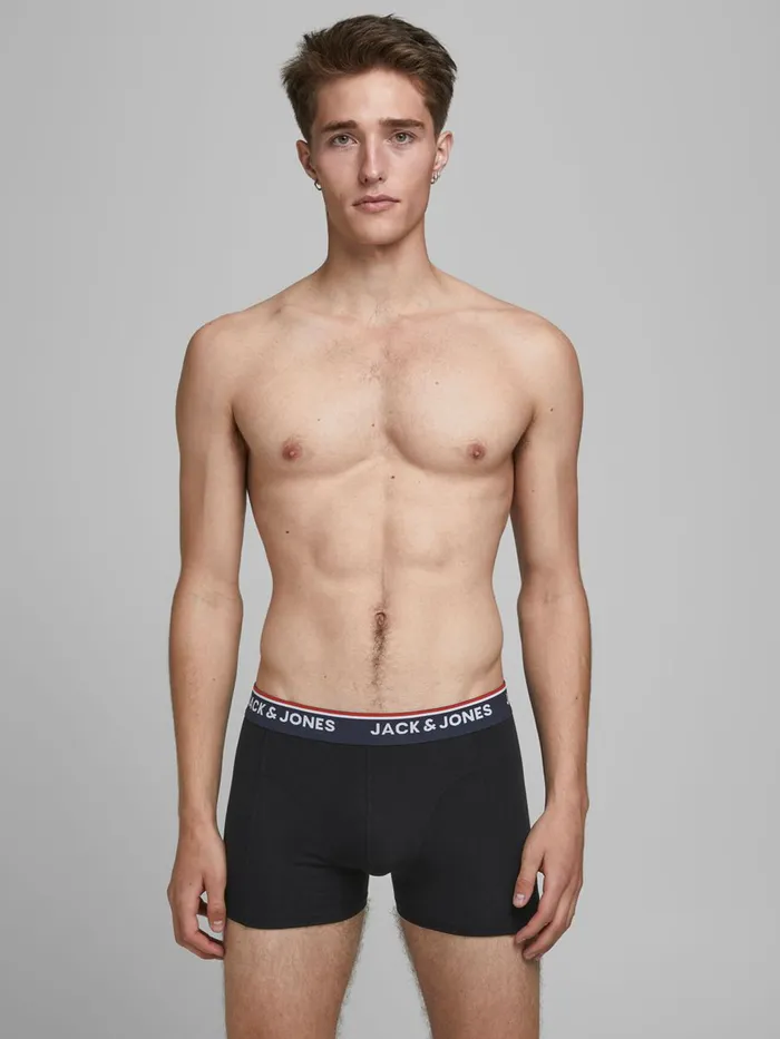 Underwear JACK and JONES Mens 2PACK TENCEL LYOCELL TRUNKS Black Black For Sale