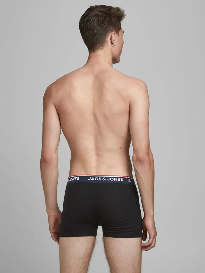 Underwear JACK and JONES Mens 2PACK TENCEL LYOCELL TRUNKS Black Black For Sale
