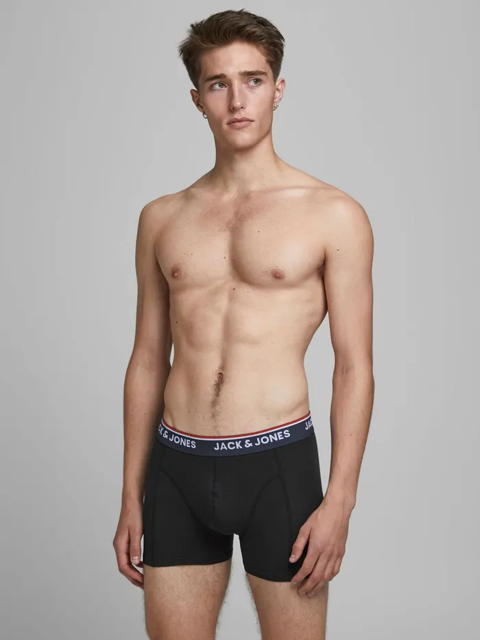 Underwear JACK and JONES Mens 2PACK TENCEL LYOCELL TRUNKS Black Black For Sale