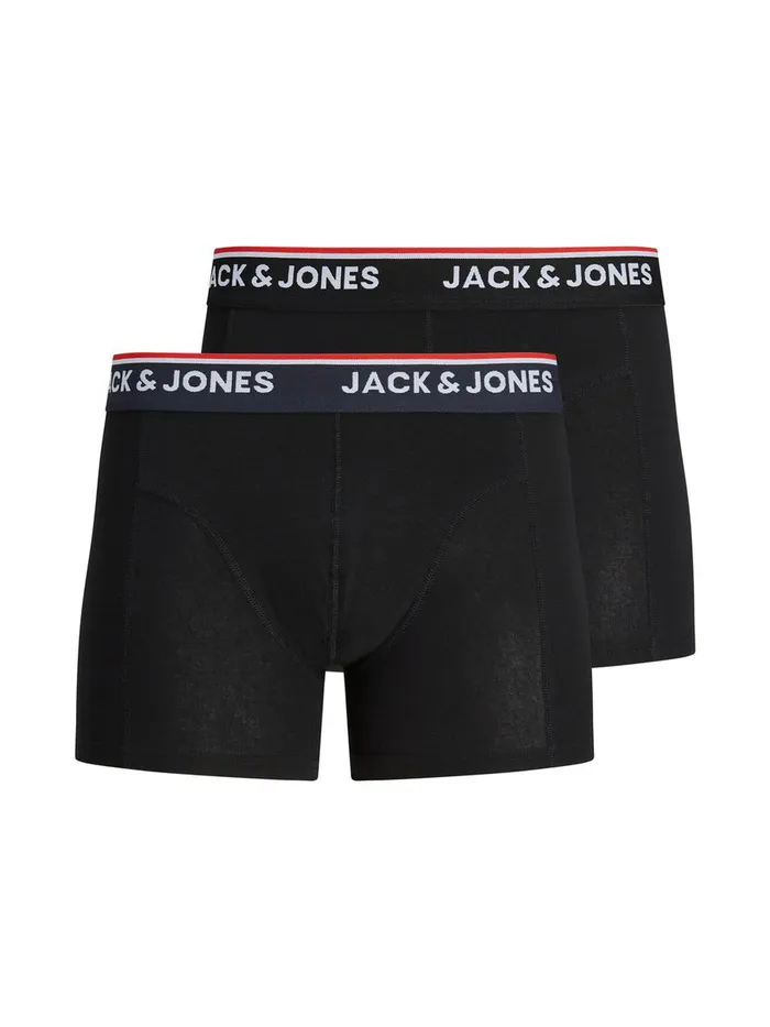Underwear JACK and JONES Mens 2PACK TENCEL LYOCELL TRUNKS Black Black For Sale