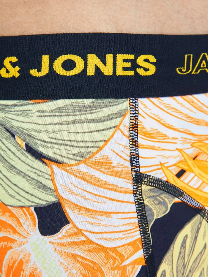 Underwear JACK and JONES Mens 3PACK BOTANICAL PRINT TRUNKS Yellow Maize Casaul