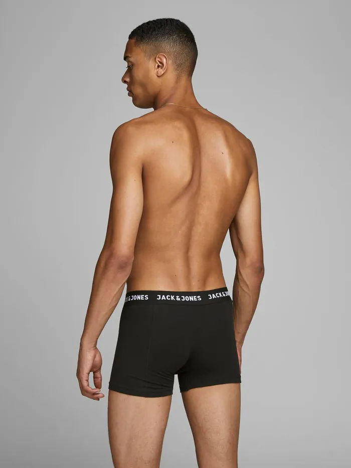Underwear JACK and JONES Mens 3PACK TRUNKS Black Black For Sale