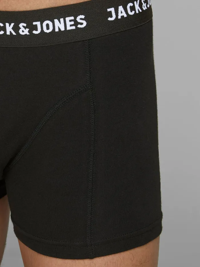 Underwear JACK and JONES Mens 3PACK TRUNKS Black Black For Sale