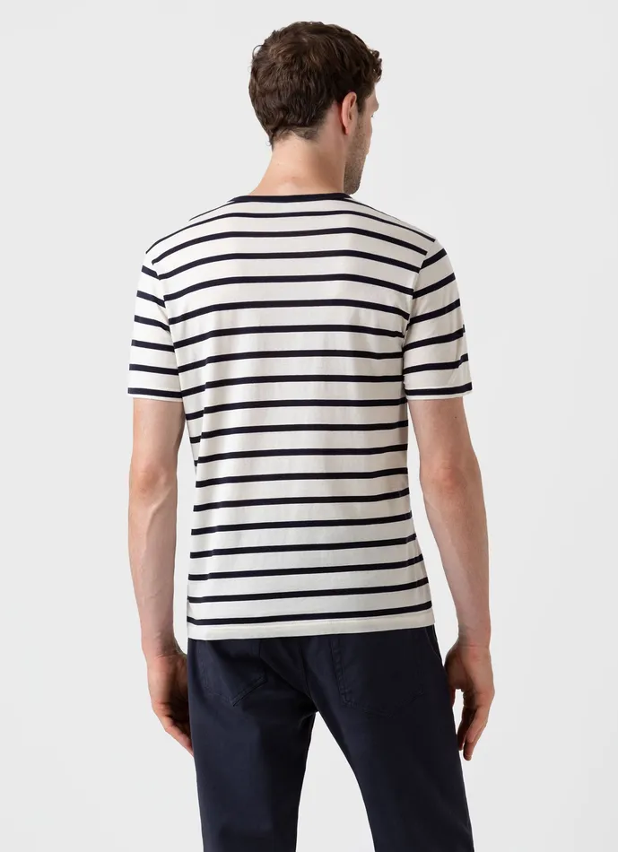 ussunspel Classic Tshirt EcruNavy Breton Stripe Men Tshirts ussunspel Classic Tshirt EcruNavy Breton Stripe Men Tshirts