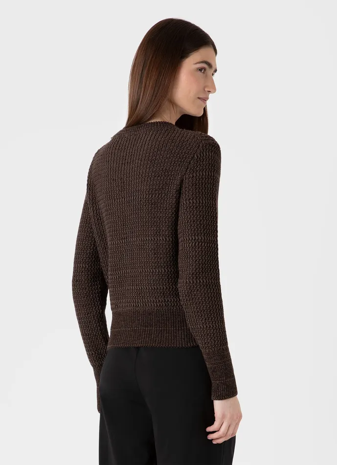 ussunspel Cotton Stitch Jumper Coffee Twist Women Knitwear