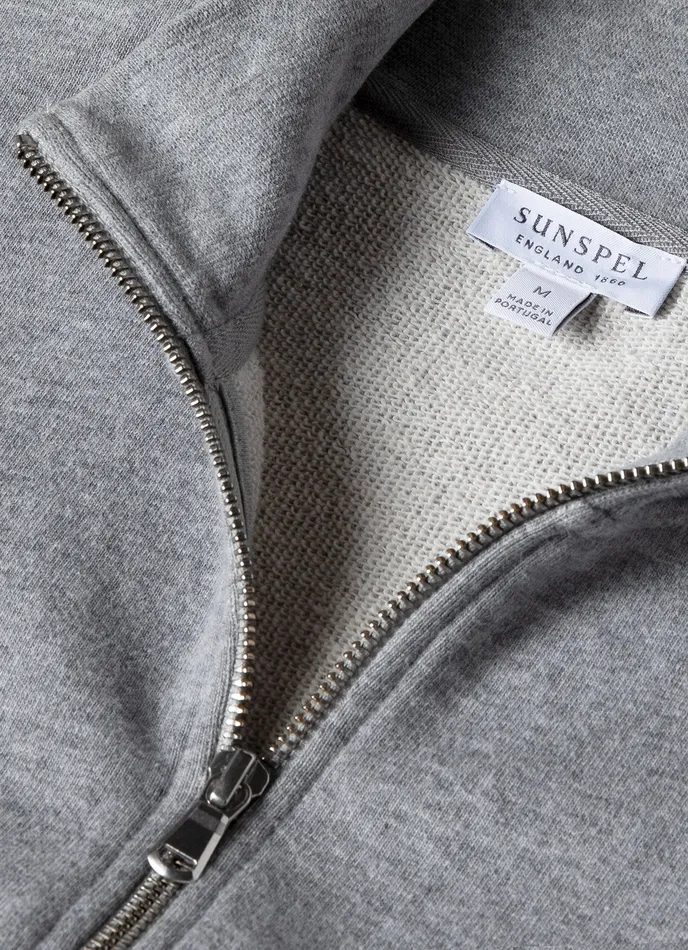 ussunspel Half Zip Loopback Sweatshirt Grey Melange Men Sweatshirts and Sweatpants ussunspel Half Zip Loopback Sweatshirt Grey Melange Men Sweatshirts and Sweatpants
